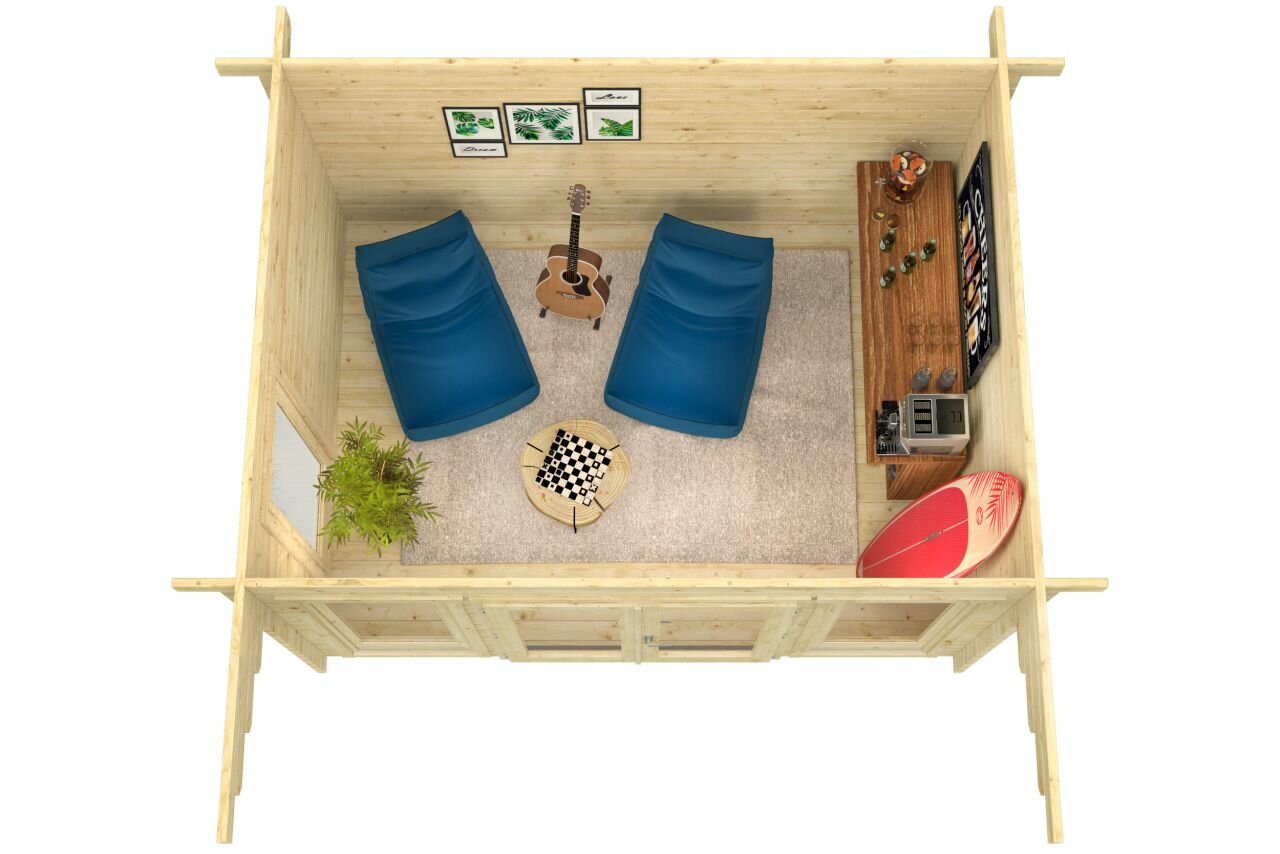 Blokhut James bovenaanzicht