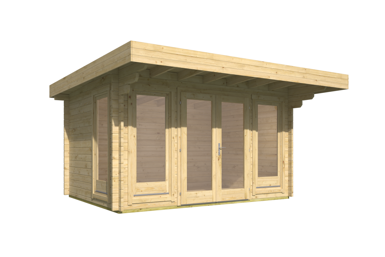 Blokhut James linkervooraanzicht