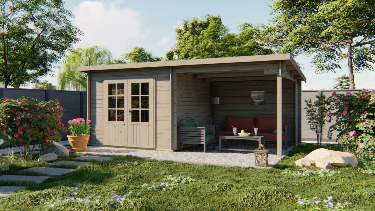 Blokhut Chappo zilvergrijs 