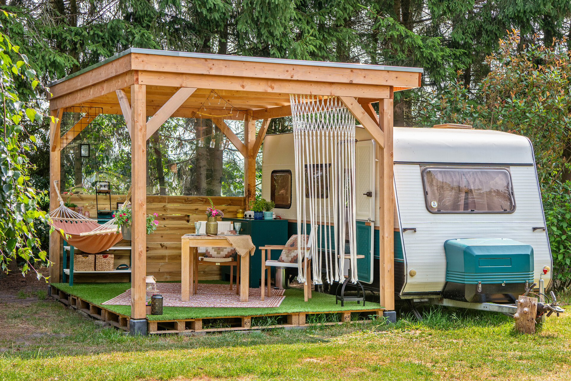 Overkapping Zoutelande Red Class Wood 400 x 330 cm