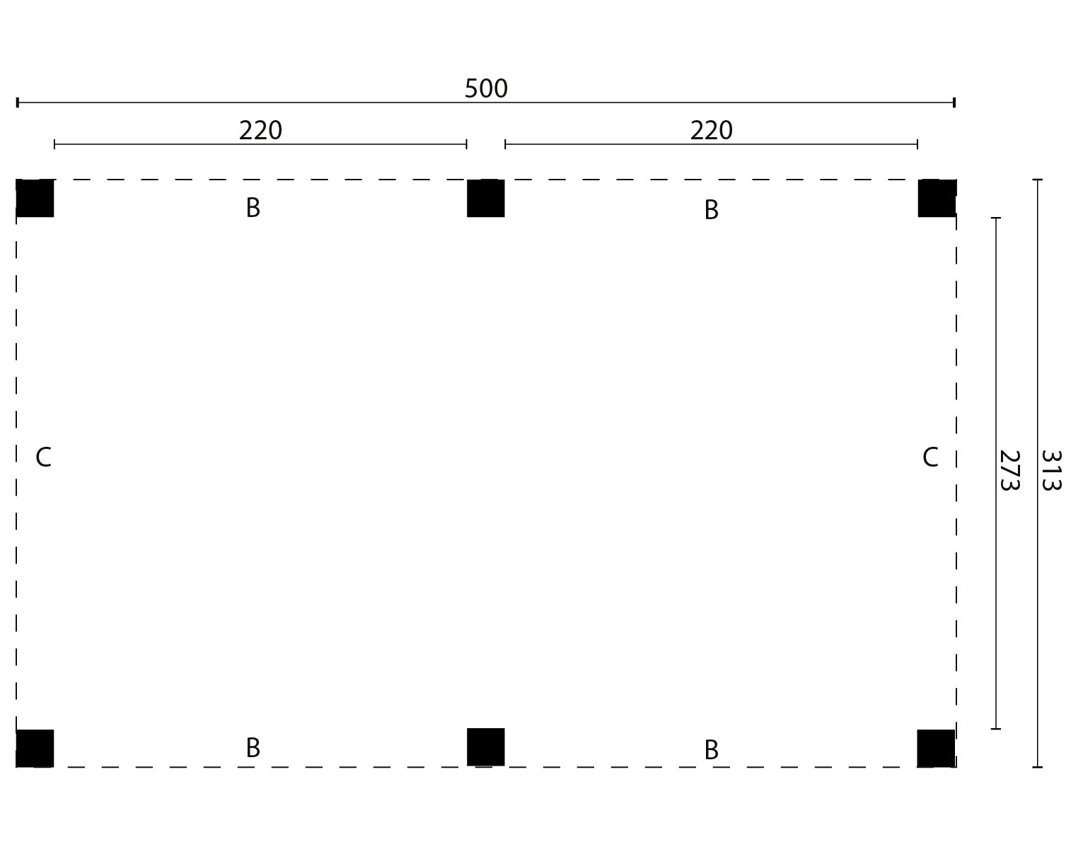 Overkapping Renesse Red Class Wood 500 x 313 cm