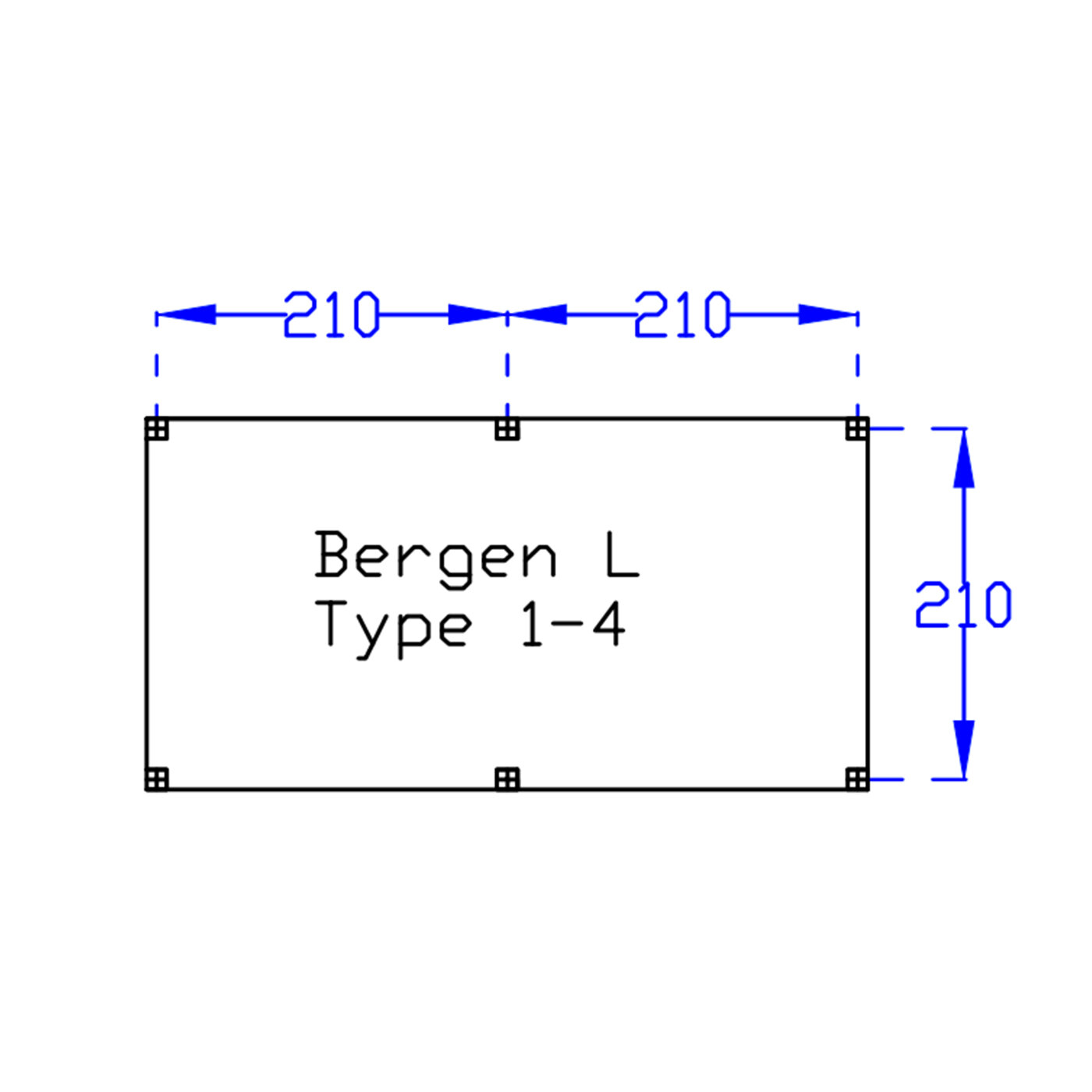 Kapschuur Bergen L, type 1 - 465 x 318 cm - Douglas