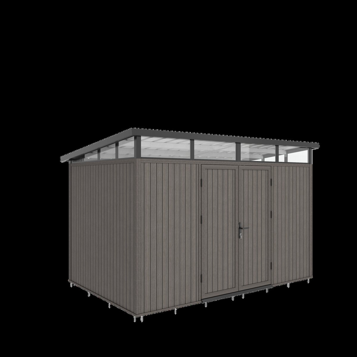 NewTechWood berging met dubbele deur 344 x 210 cm Silver Gray