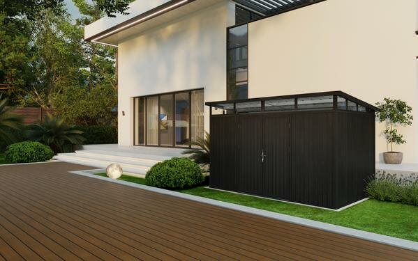 NewTechWood berging met dubbele deur 344 x 210 cm Ebony zwart