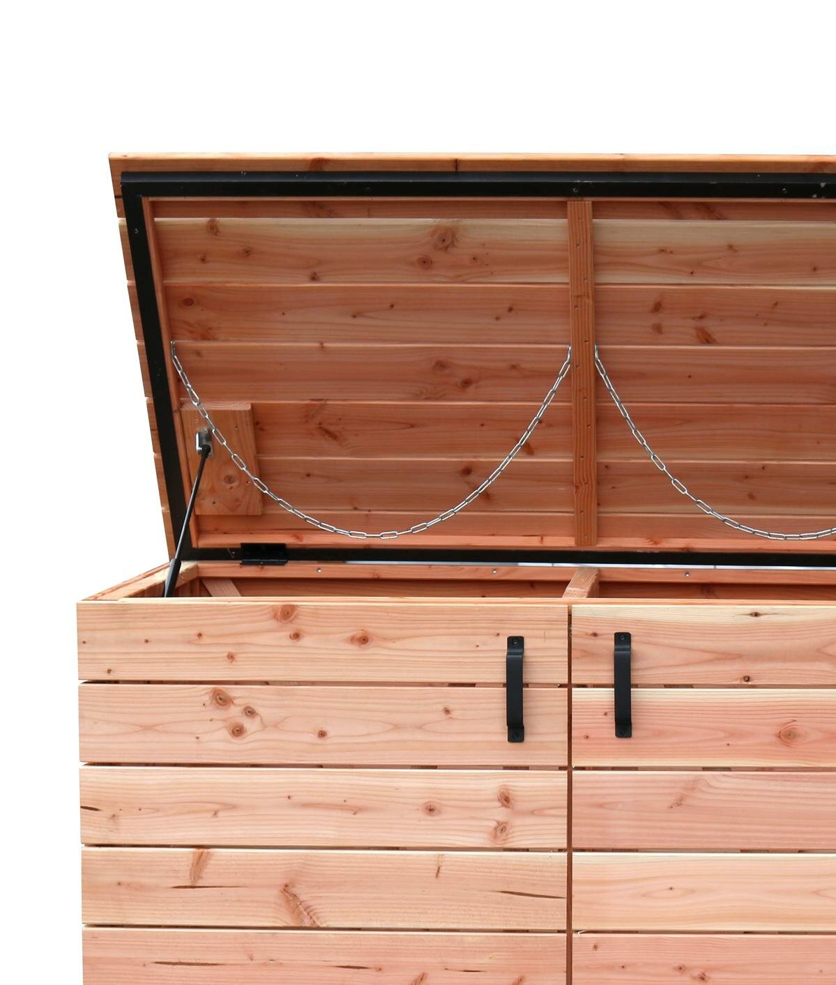 Douglas containerkast dubbel op zwart frame onbehandeld