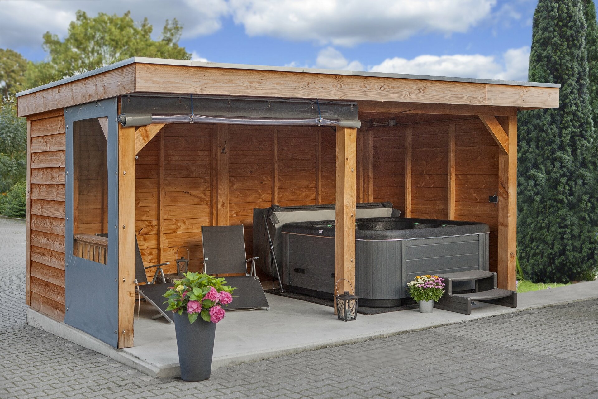 Overkapping Dalfsen Douglas 600 x 400 cm &ndash; Blanke wanden