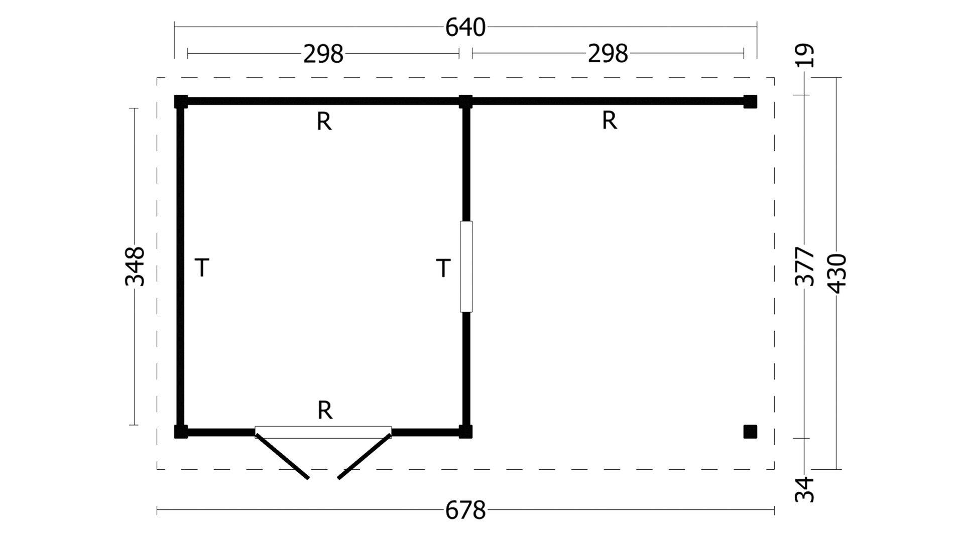 Overkapping Oslo XL type 4 Douglas 670 x 430 cm - Zwarte wanden incl. EPDM