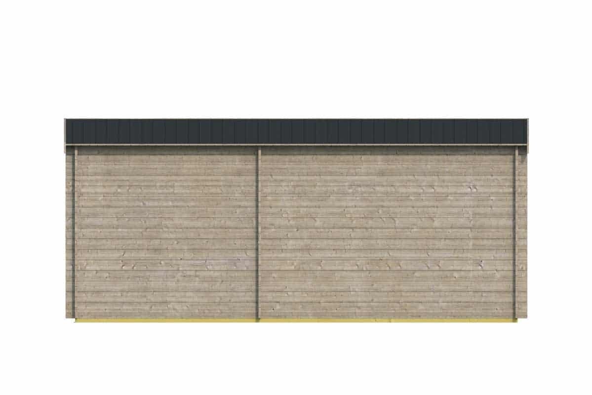 Blokhut Dora 300 x 300 cm met zijoverkapping