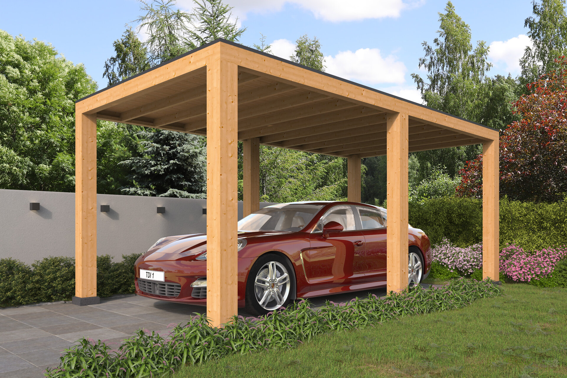 Overkapping Renesse Red Class Wood 500 x 333 cm - DHZ plat dak