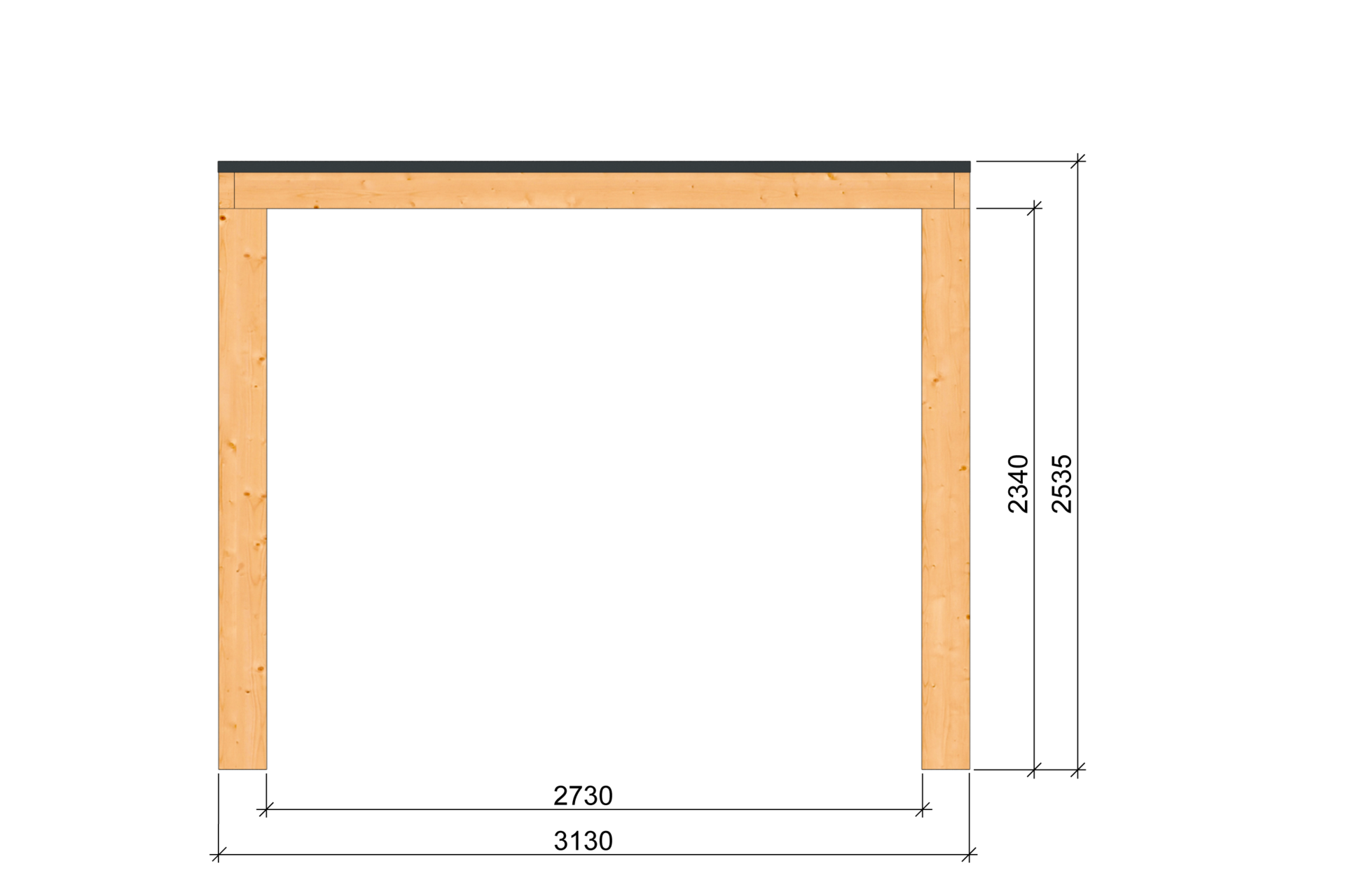Overkapping Renesse Red Class Wood 500 x 333 cm - DHZ plat dak