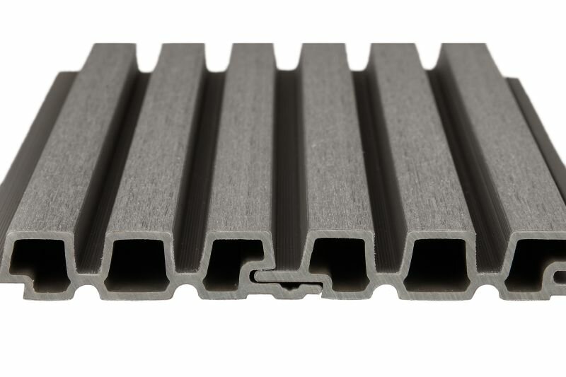 PuraTech 30 composiet triple profiel 3,3 x 17 x 290 cm dark grey fijne houtnerf