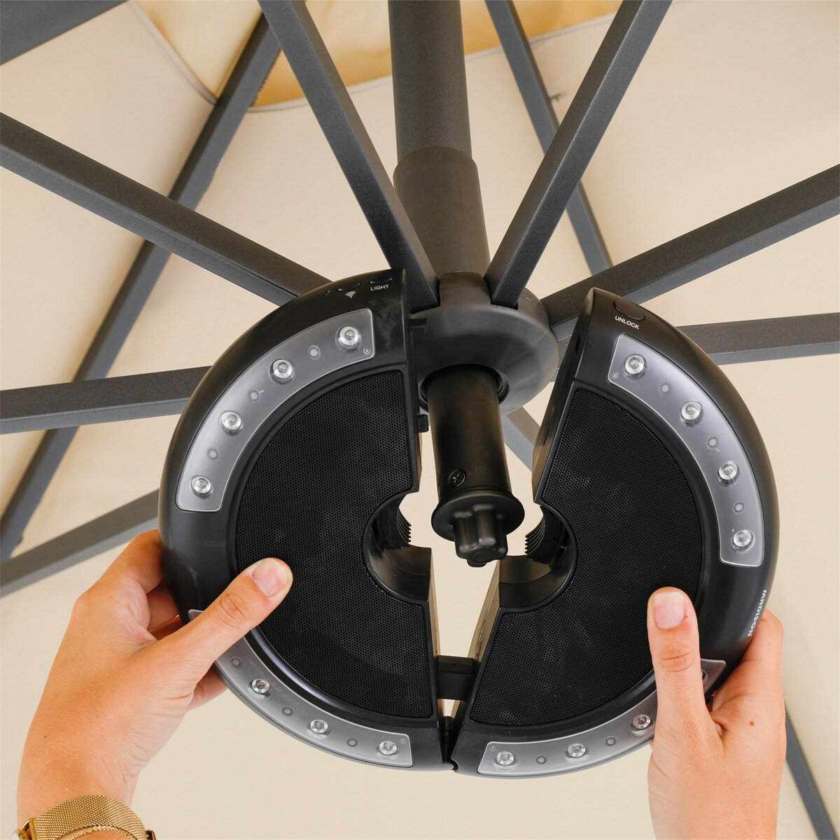 Madison parasollicht met bluetooth speaker