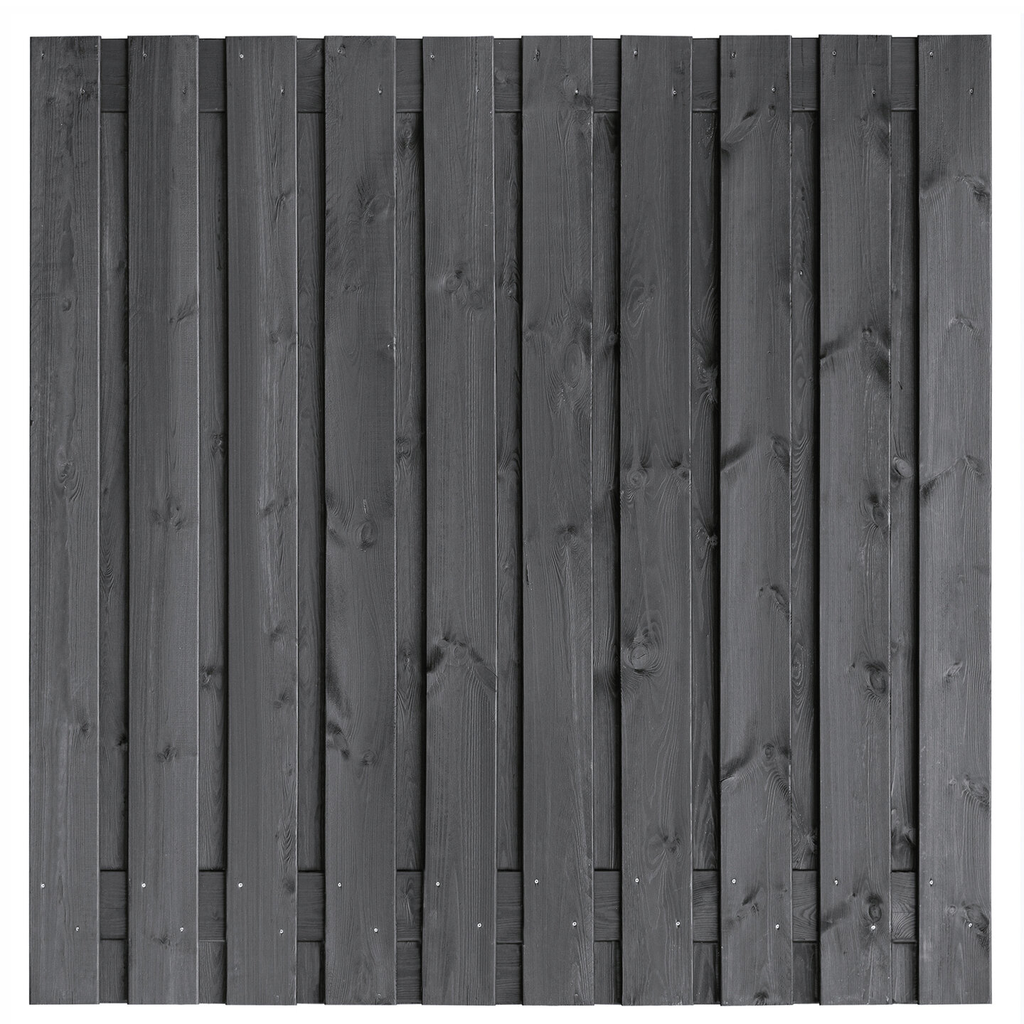 Tuinscherm Grenen zwart ge&iuml;mpregneerd 21-planks (19 + 2) Hengelo 180 x 180 cm