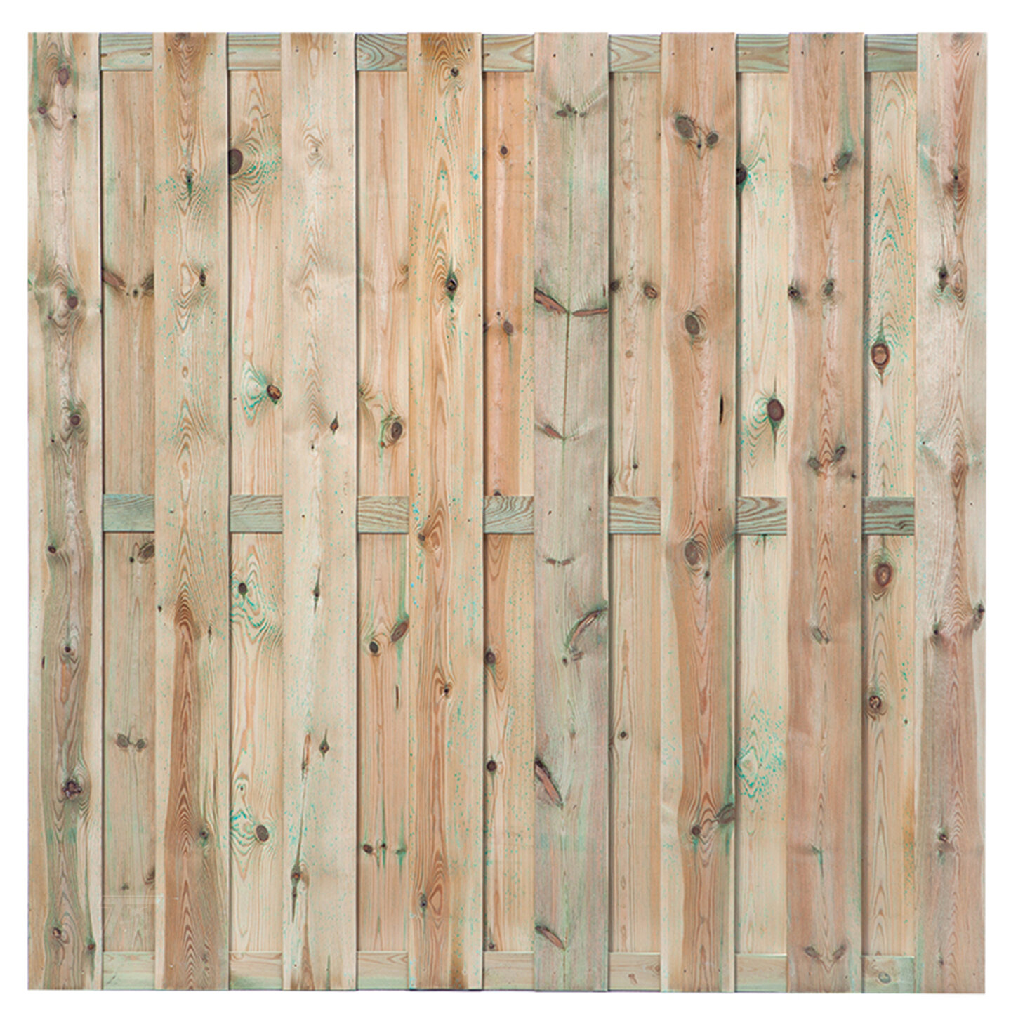 Tuinscherm Grenen groen ge&iuml;mpregneerd, fijn bezaagd 18-planks (15 + 3) Maastricht 180 x 180 cm