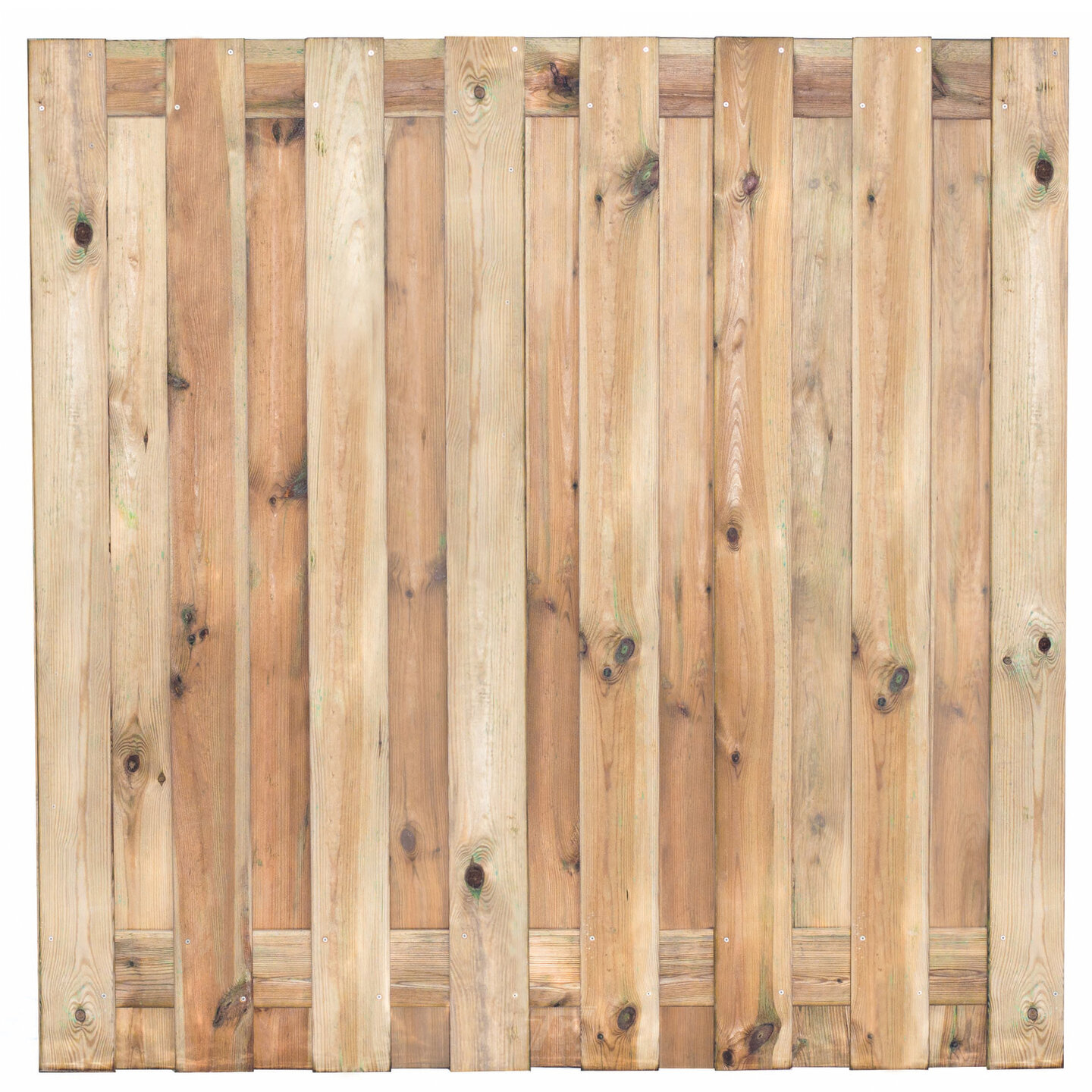 Tuinscherm grenen groen ge&iuml;mpregneerd 17-planks (15 + 2) Coevorden 180 x 180 cm