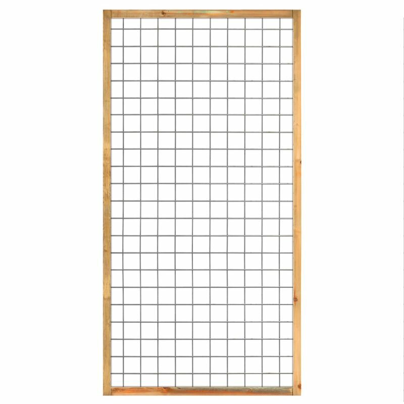 Gaaselement vuurverzinkt 90 x 180 cm met Grenen groen ge&iuml;mpregneerd kader 4,5 x 4,5  cm