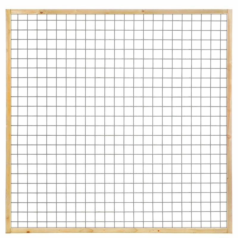 Gaaselement vuurverzinkt 180 x 180 cm met Grenen groen ge&iuml;mpregneerd kader 4,5 x 4,5  cm