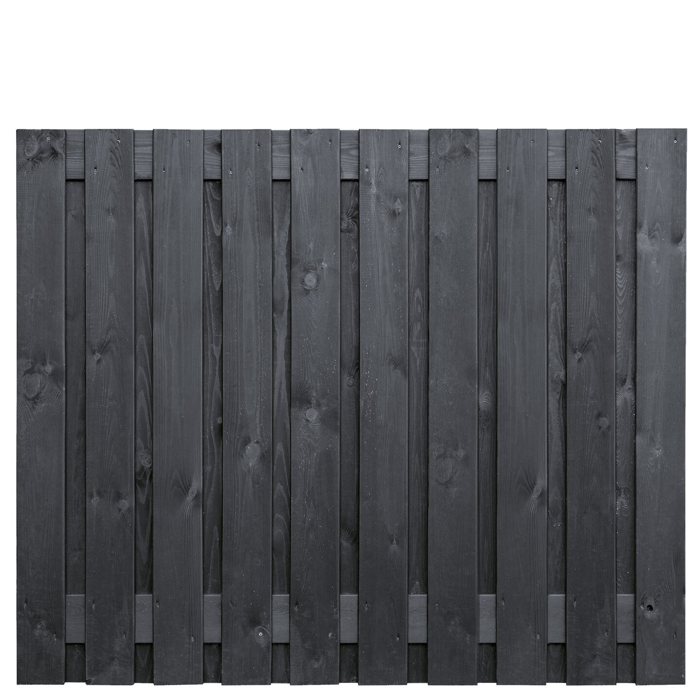 Tuinscherm vuren zwart gespoten 21-planks (19 + 2) Stuttgart 150 x 180 cm
