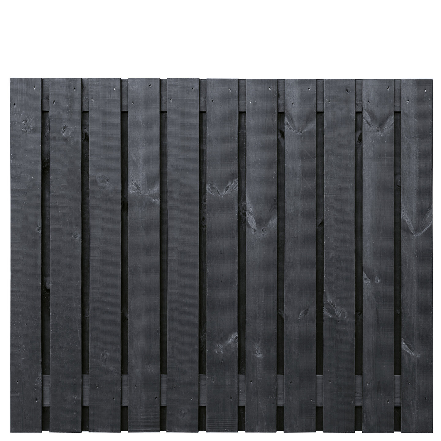 Tuinscherm Vuren zwart gespoten 23-planks (21 + 2) Dresden 150 x 180 cm