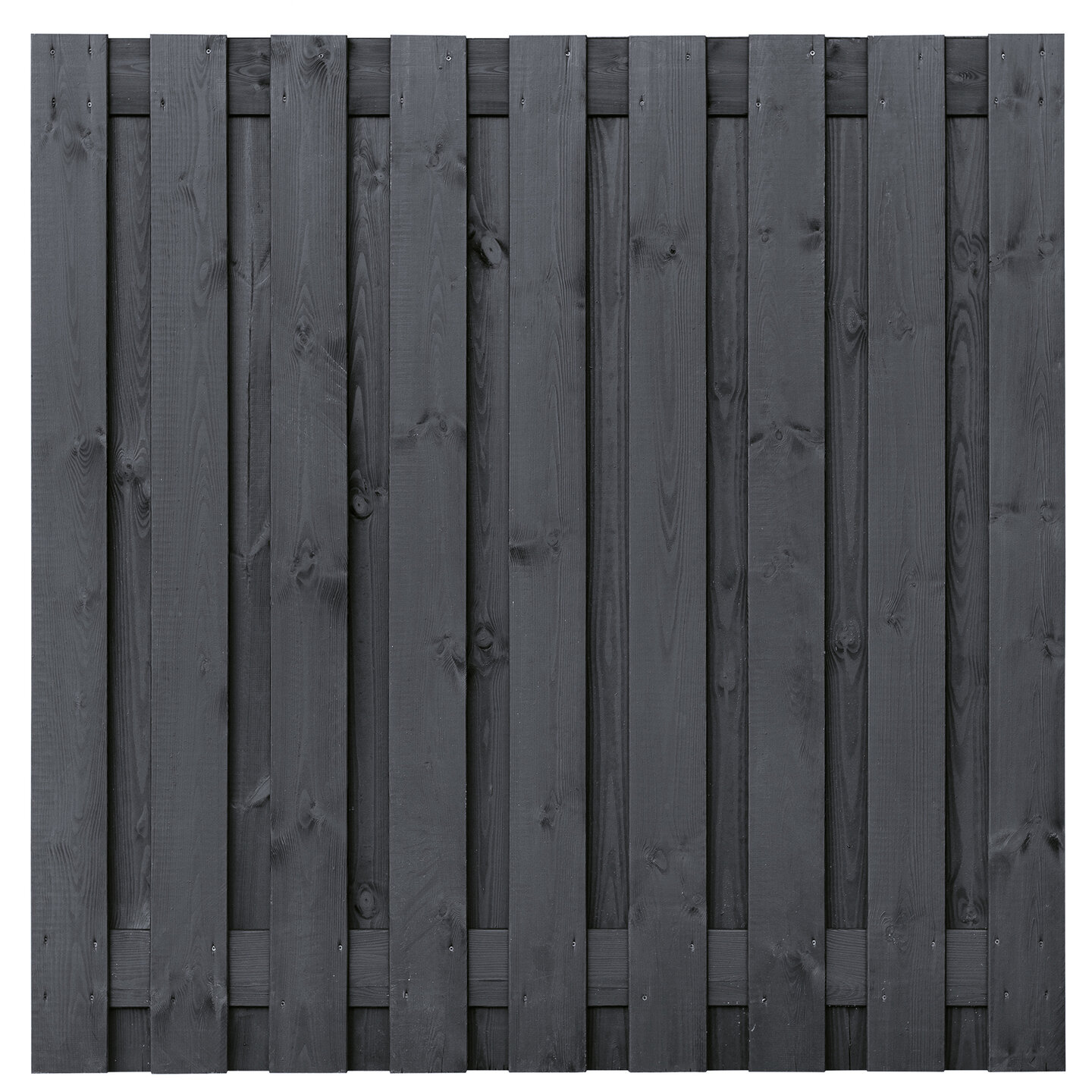 Tuinscherm Vuren zwart gespoten 19-planks (17 + 2) Koblenz 180 x 180 cm