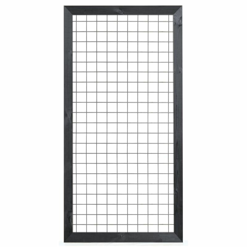 Gaaselement vuurverzinkt 90 x 180 cm met Zwart gespoten kader 4,5 x 7,0 cm