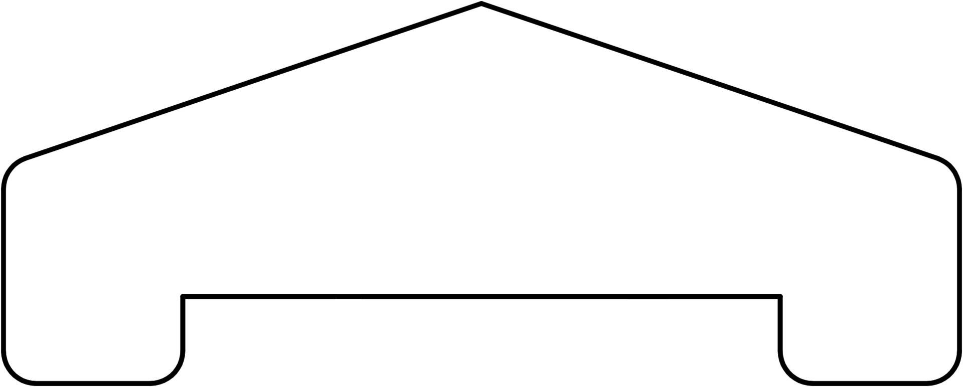 Afdekkap Hardhout 3,5 x 8,8 x 180 cm, piramide