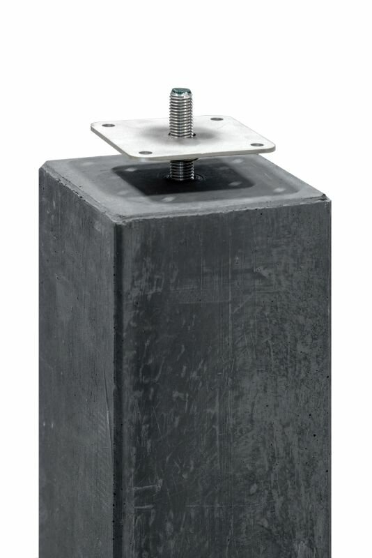 Betonpoer kleine vellingkant antraciet 14 x 14 x 60 cm, M16