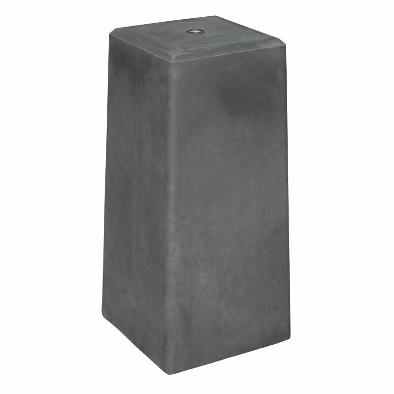 Betonpoer XL taps met afgeronde hoeken antraciet 23 x 23> 20 x 20 x 50 cm, M20