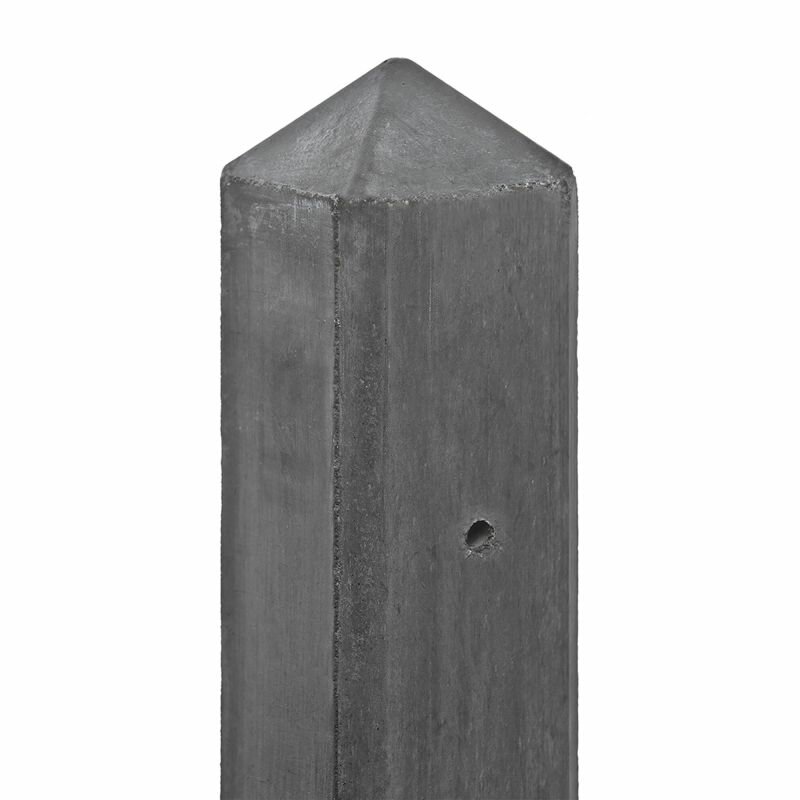 Betonpaal IJssel antraciet diamantkop 10 x 10 cm incl. toebehoren