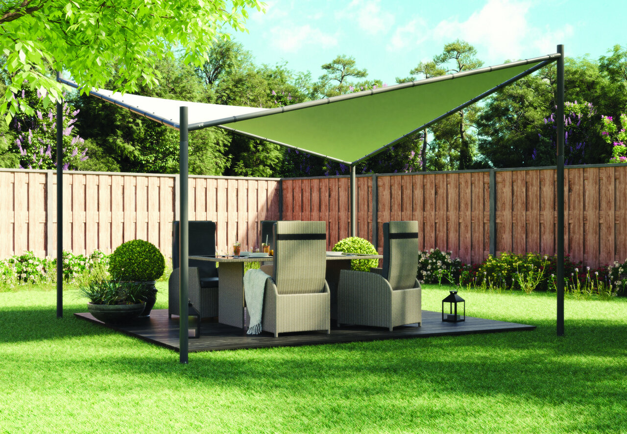 Butterfly Gazebo / Paviljoen  Large 300x300cm met zandkleurig doek