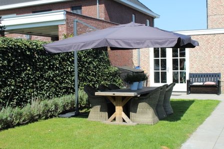 bouw Teken Zin Ronde zweefparasol 350 x 350 antraciet - Countrywood