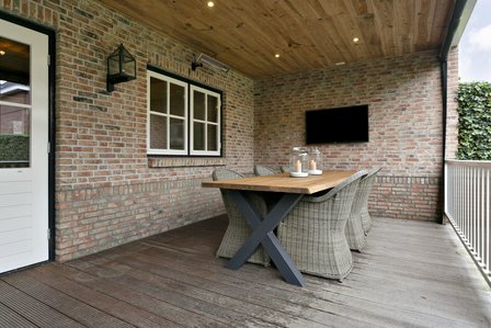 Eiken boomstamtafel Milaan X-poot industrieel - Boomstamblad met stalen X-poten