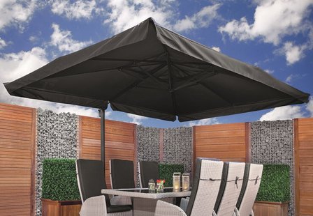 Grote zweefparasol x 4 antraciet - Countrywood