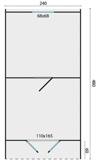 Camping Pod Double 240 x 480 cm - Vakantie chalet / Tuinhuis / Kantoor 