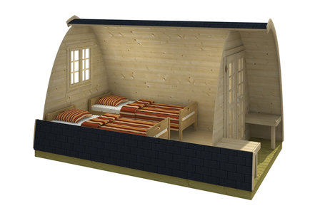 Camping Pod Single 240 x 400 cm - Vakantie chalet / Tuinhuis / Kantoor 