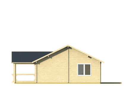Blokhut Finn 1040 x 740+238 x 365 cm - Prefab Houten Woning - Luxe Chalet
