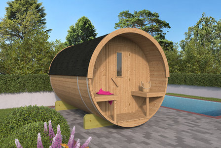 Barrelsauna Thermowood 190x300cm - Saunabarrel 300cm Tuindeco