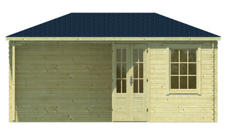 Blokhut Kennet 500 x 300 x 271 cm - Tuinhuis Kennet met overkapping 