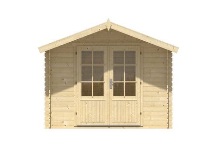 Blokhut Albacete 300 x 300 x 236 cm + Luifel 70 cm - Luxe Tuinhuis