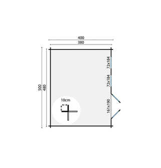 Blokhut Annabel 500 x 400 x 223 cm Tuindeco Wanddikte 40 mm - Luxe Tuinhuis