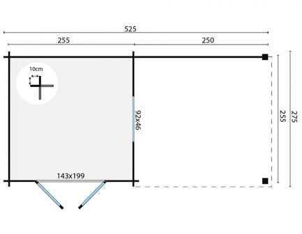 Blokhut Brenda 525 x 275