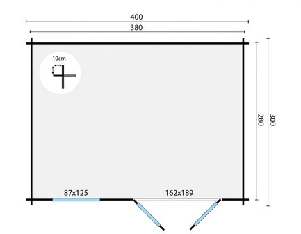 Blokhut Chloe  400 x 300
