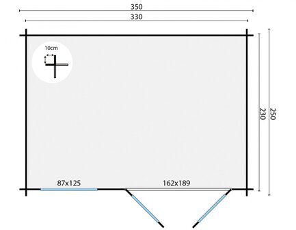 Blokhut Daisy 350 x 250 