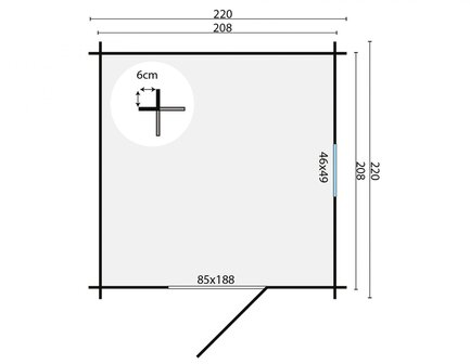Blokhut Eigo 220 x 220 