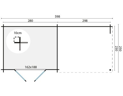 Blokhut Freddy 598 x 250