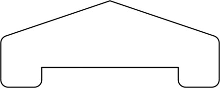 Afdekregel piramide hardhout 180cm