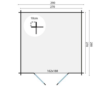 Blokhut Kris 290 x 200 
