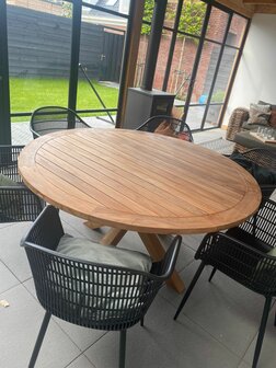 tuintafel 3D matrixpoot Ø150cm Countrywood