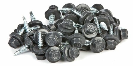Zelfborende schroeven antraciet met EPDM afdichting 20mm, doos a 40 stuks