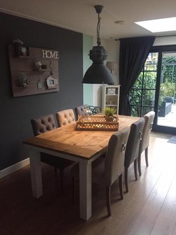 Brocante tafel steigerhout 